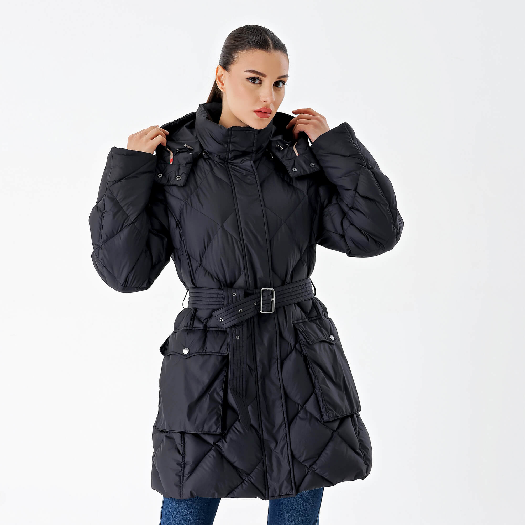 Burberry - Black Quilted Nylon Long Hooded Coat